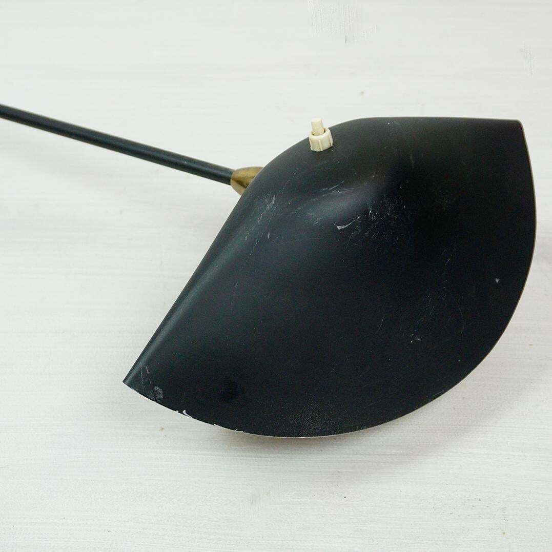 Original Black Single Arm Wall Lamp  By Serge Mouille photo vintage