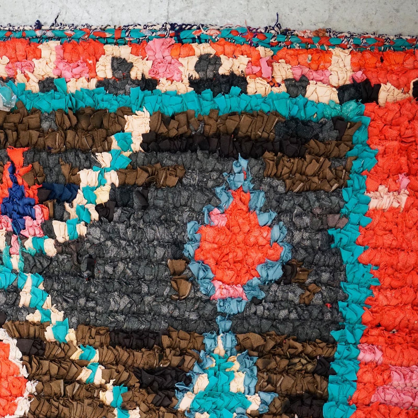 Vintage Multicoloured Hand Knotted Moroccan Berber Boucherouite Rug photo vinterior