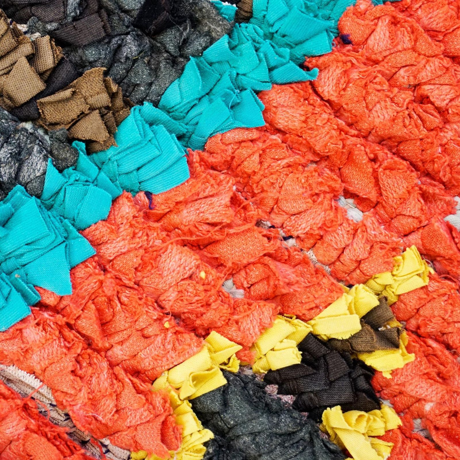 Vintage Multicoloured Hand Knotted Moroccan Berber Boucherouite Rug photo buy