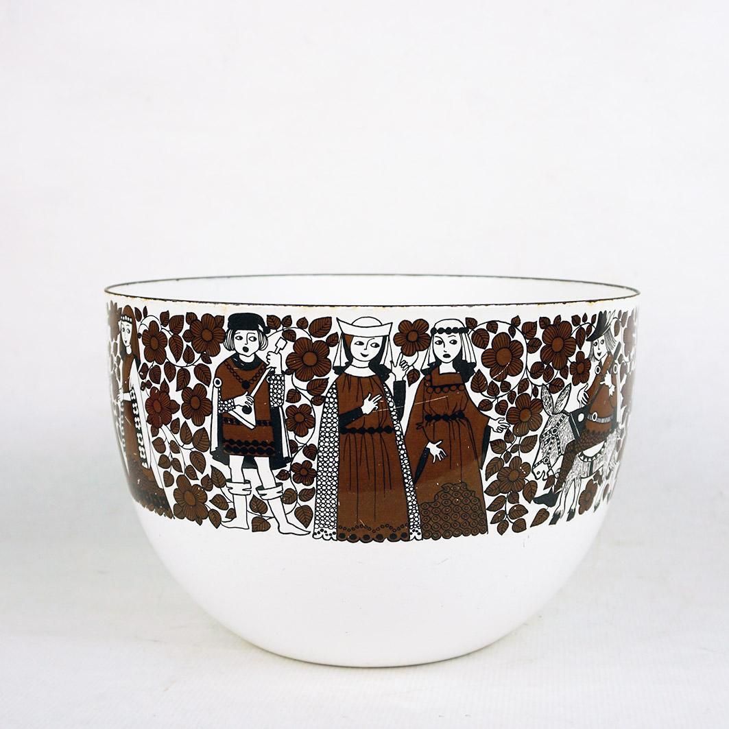 Scandinavian White Enamel Bowl By Kaj Franck For Finel Arabia Finland photo 189.0