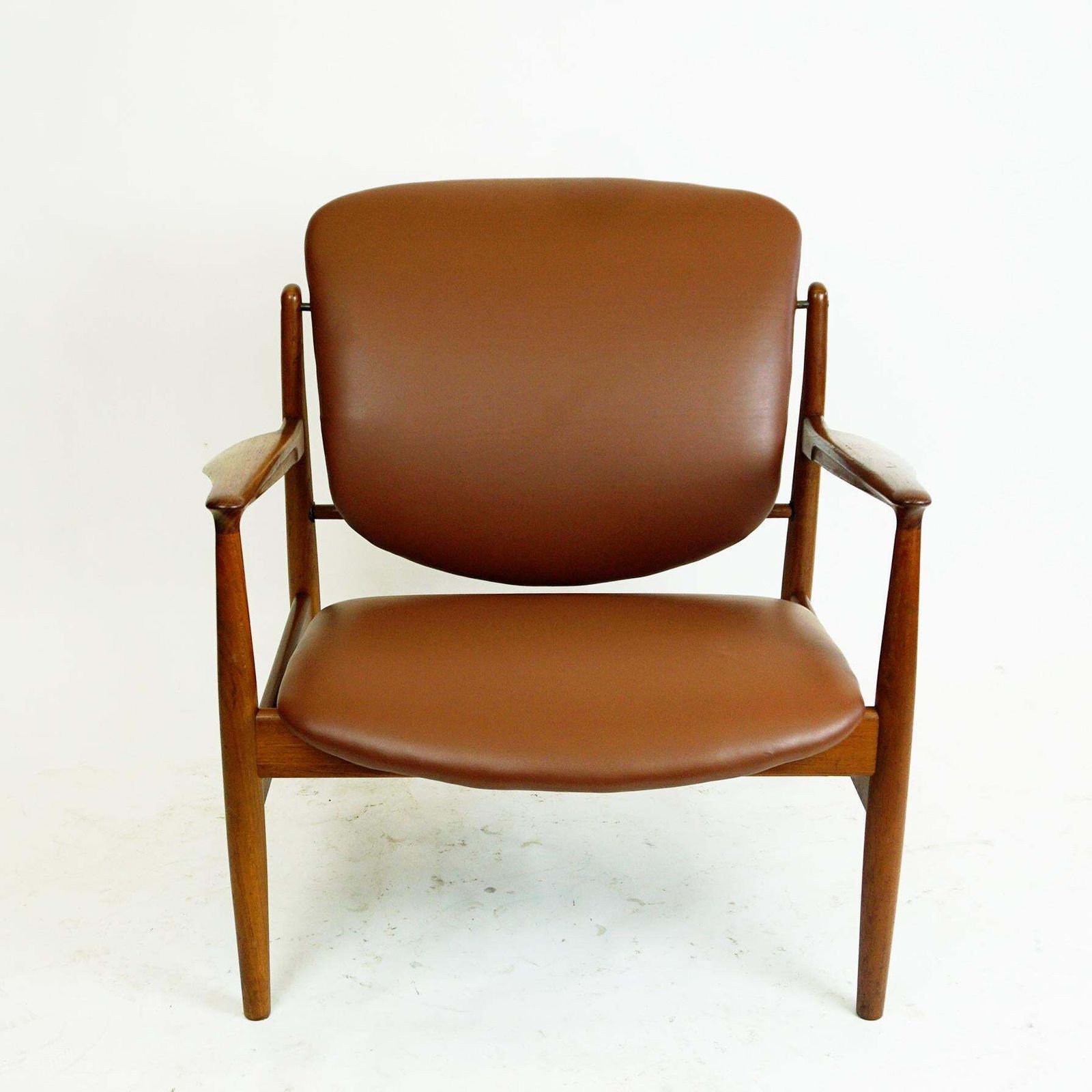 Danish Modern Teak And Brown Leather Loungechair By Finn Juhl For France And Son photo Furniture