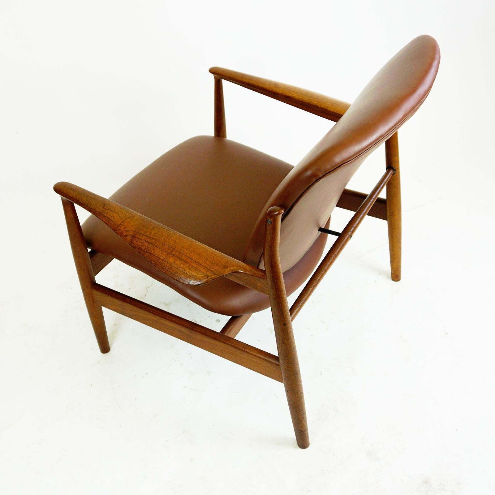 Furniture Danish Modern Teak And Brown Leather Loungechair By Finn Juhl For France And Son photo