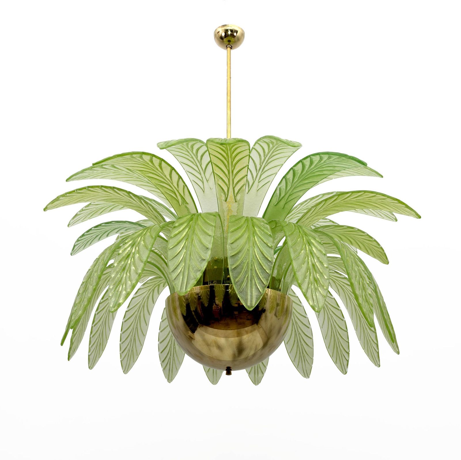 Pair Of Large Mouth Blown Murano Glass Chandeliers, 38 Blue Murano Glass Leaves photo furniture