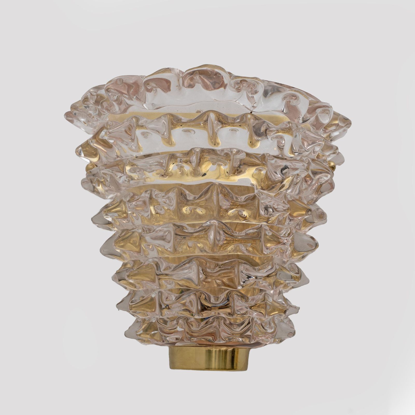 Pair Of Mid Century Modern Italian "Rostrato" Light Pink Murano Glass Sconces photo vintage