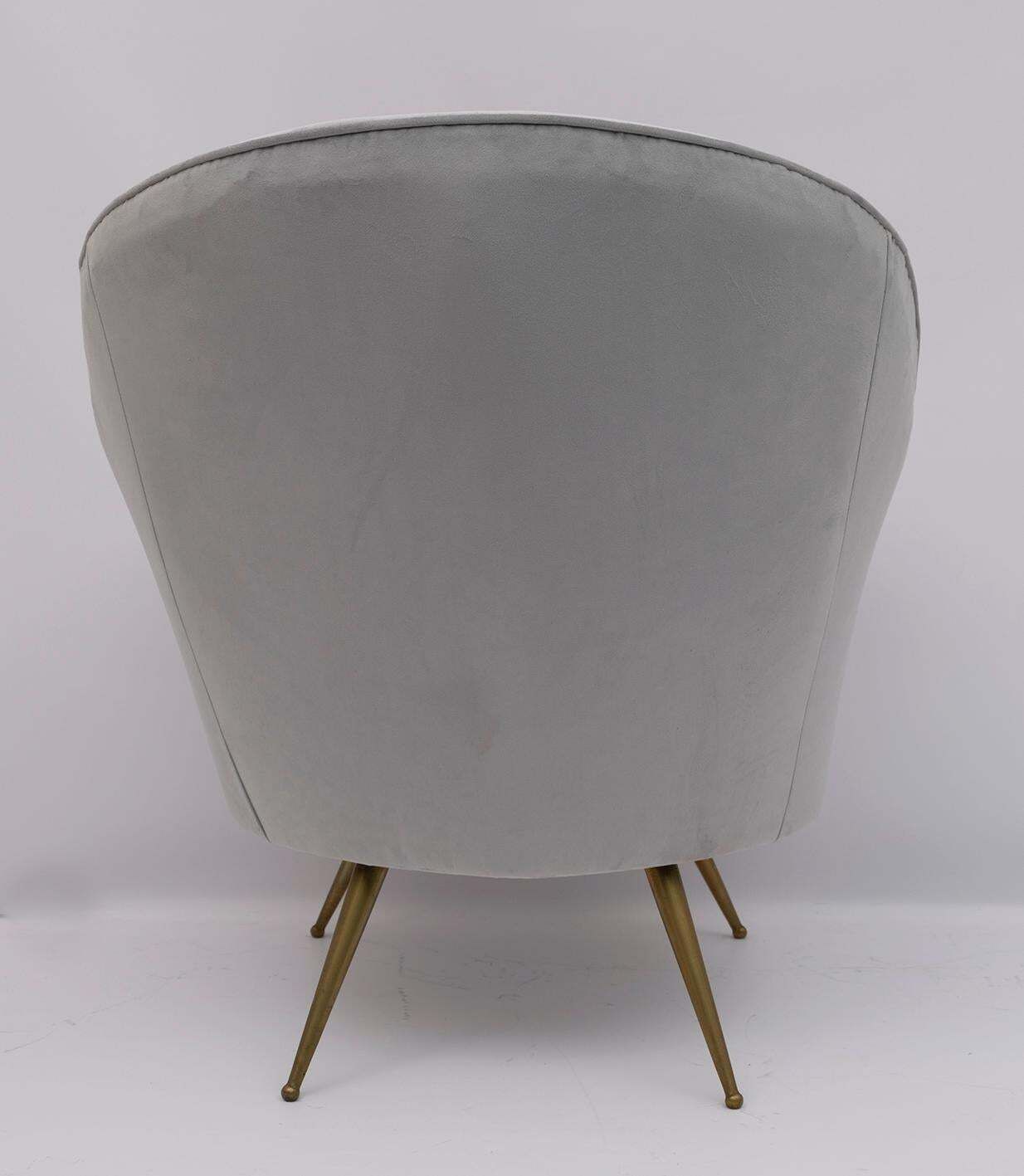 Pair Of Federico Munari Mid Century Modern Italian Velvet Armchairs, 1950s photo buy