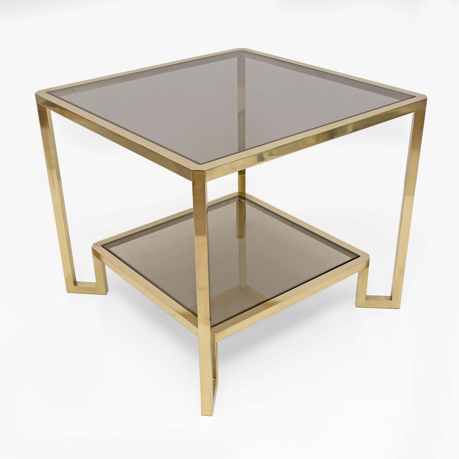 Guy Lefevre Square Brass Coffee Table For Maison Jansen, France 1970s photo furniture