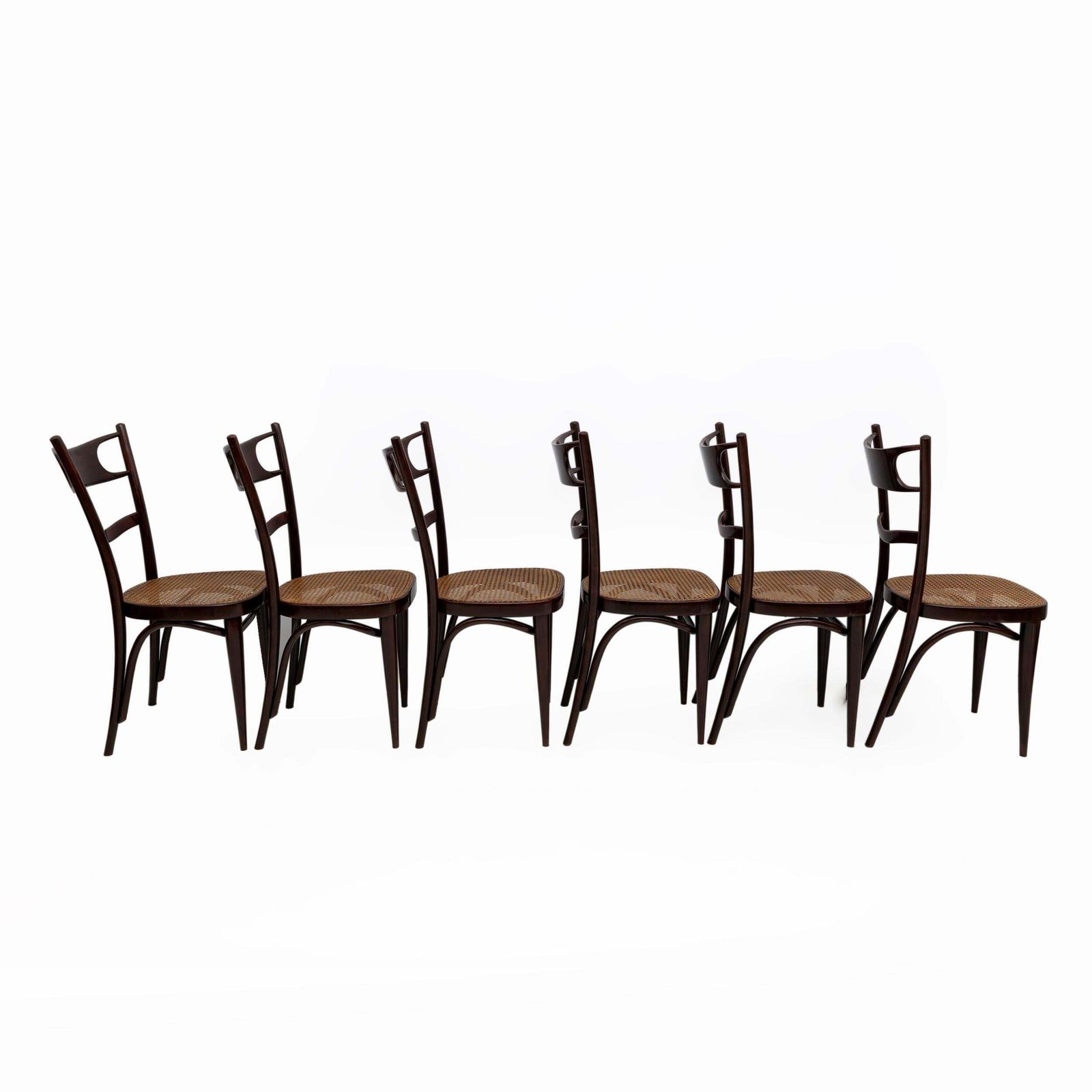 Set Six Early 20th Century Neapolitan Bent Beech Thonet Chairs Sautto & Liberale photo for sale