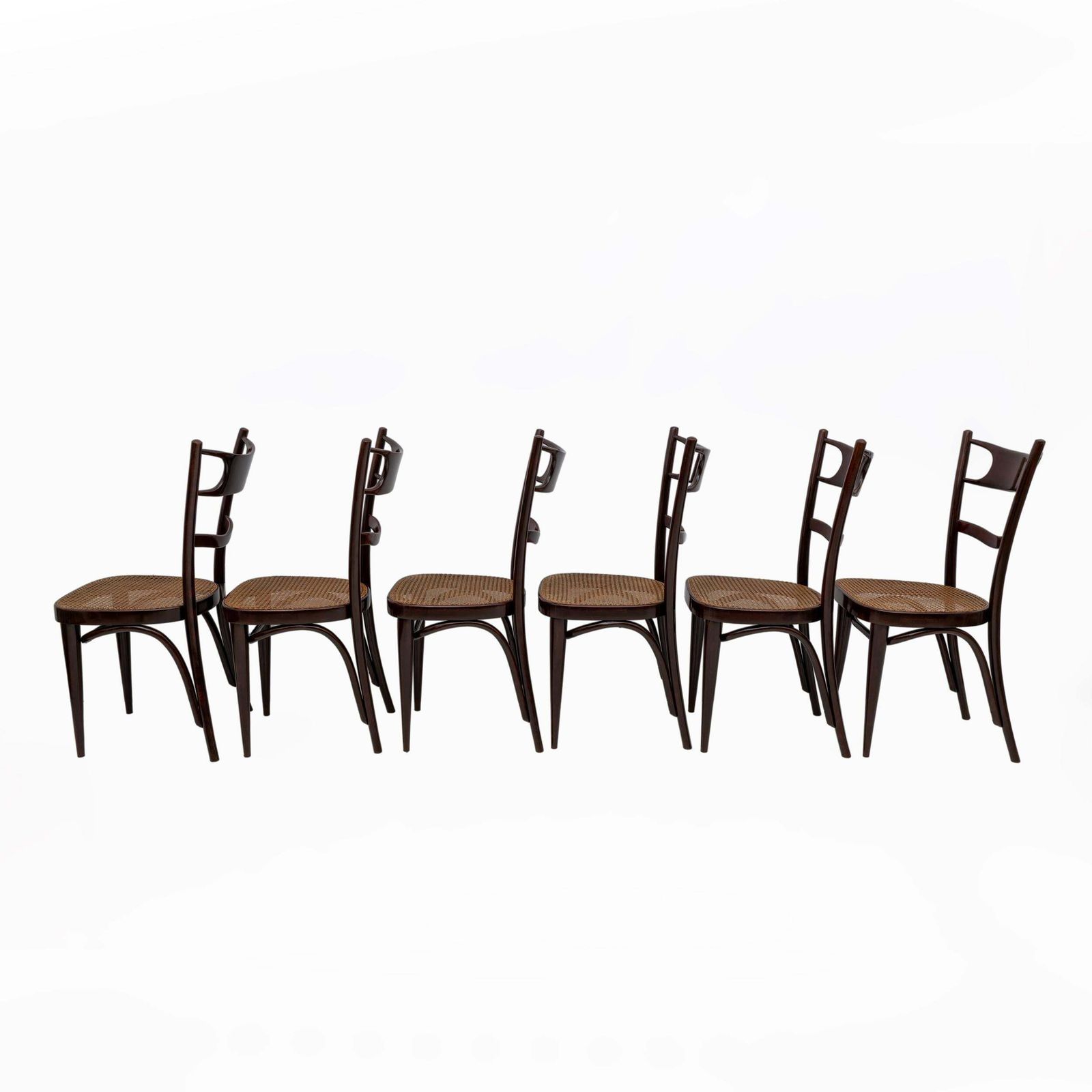 Set Six Early 20th Century Neapolitan Bent Beech Thonet Chairs Sautto & Liberale photo 2573.0