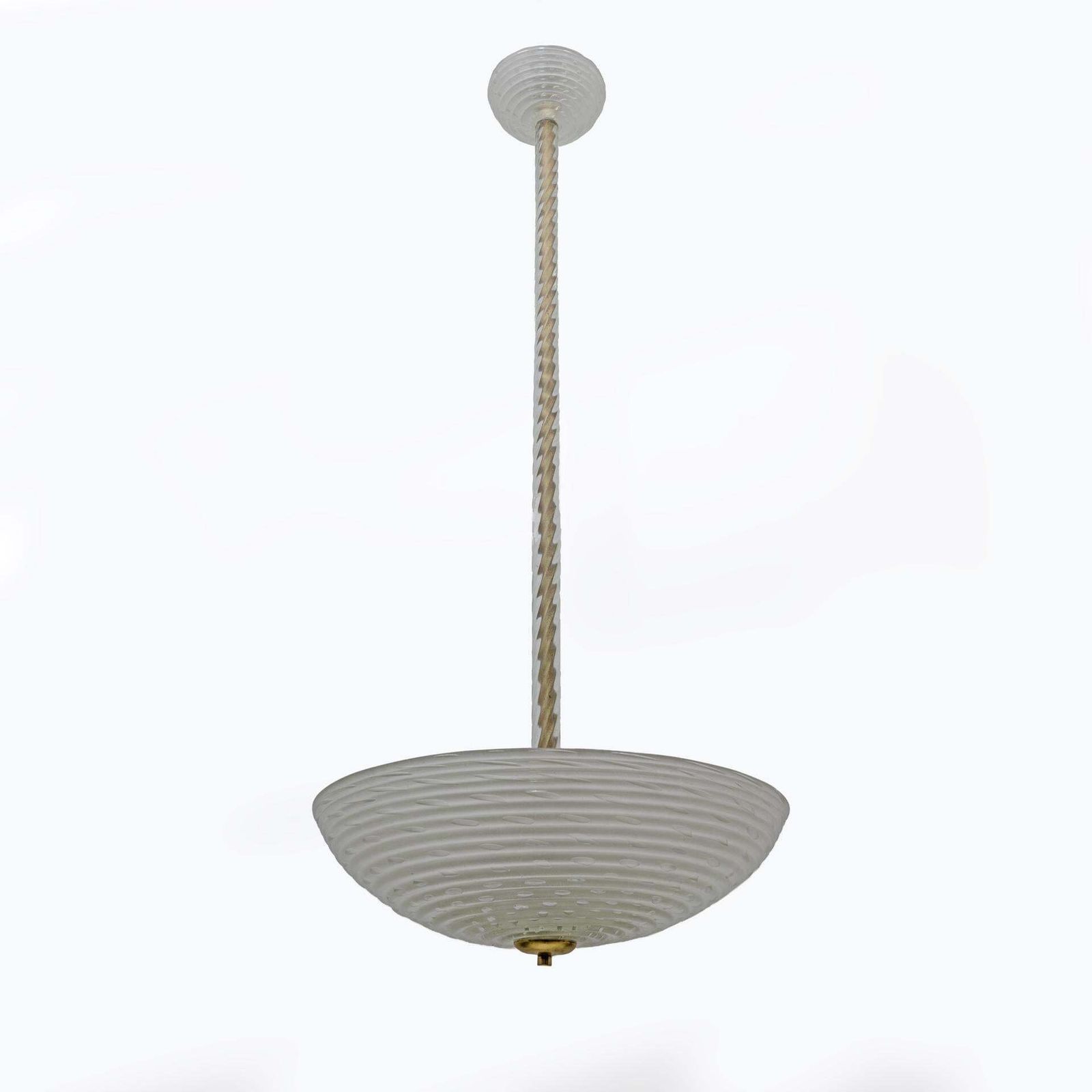Ercole Barovier Art Deco Murano Glass Italian Pendant Chandelier "Pulegoso", 30s photo for sale