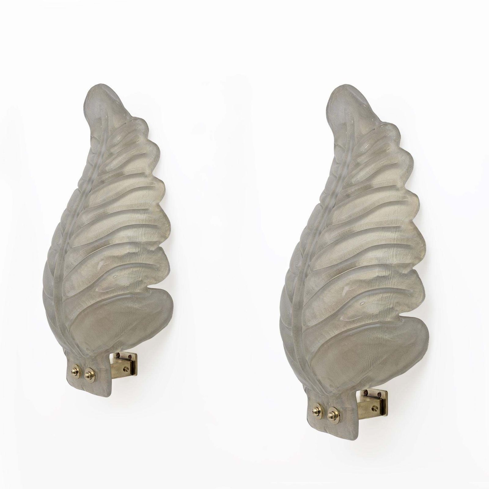 Pair Of Barovier & Toso Style Mid Century Modern Murano Glass Gold Leaf Sconces photo furniture