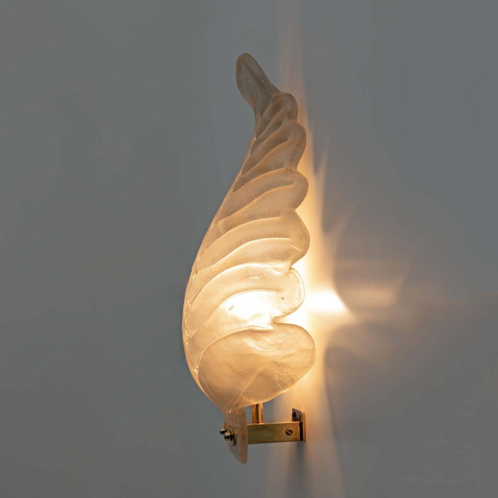 Pair Of Barovier & Toso Style Mid Century Modern Murano Glass Gold Leaf Sconces photo Lighting