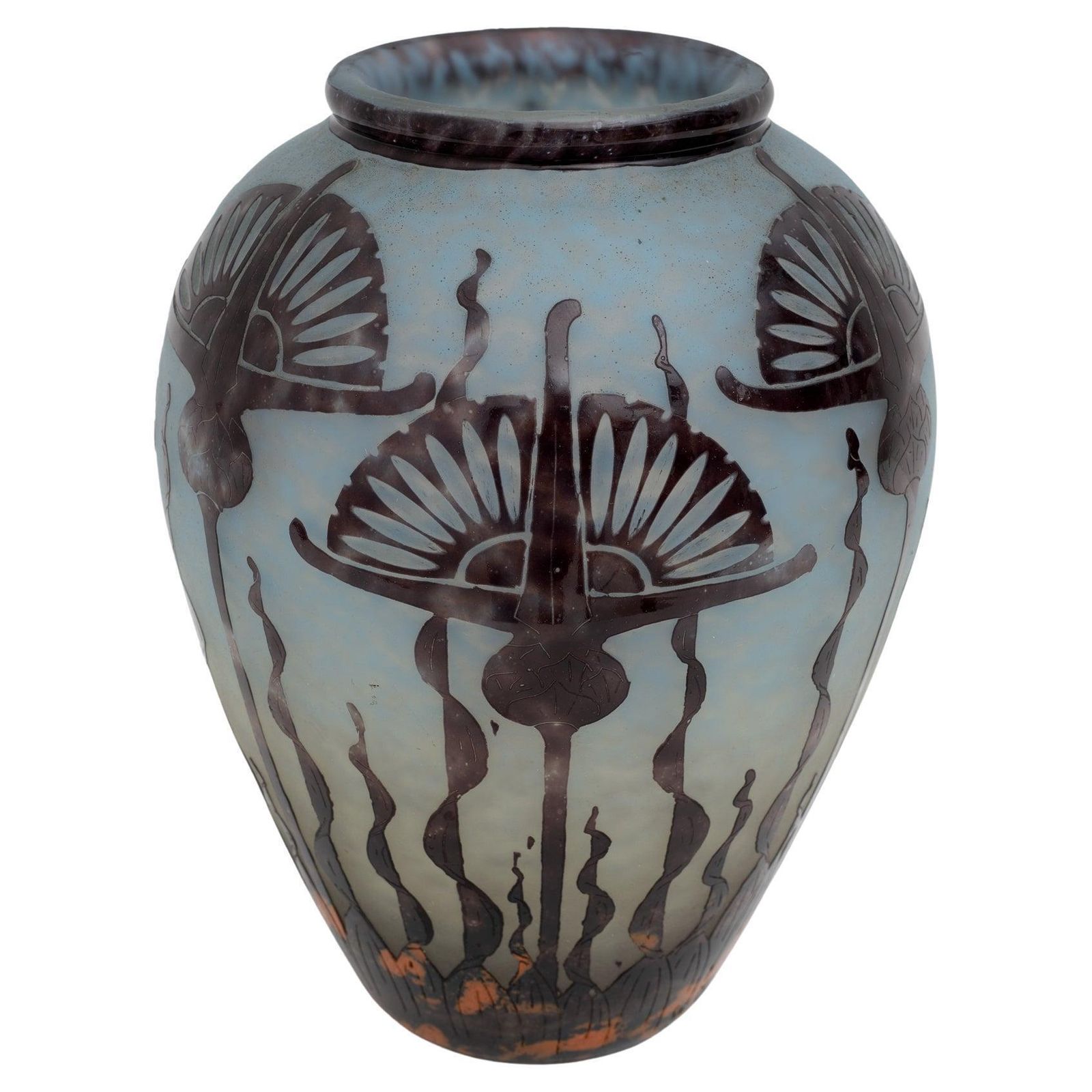 Le Verre Francais Art Nouveau Artistic Glass Vase By Charles Schneider, 1924