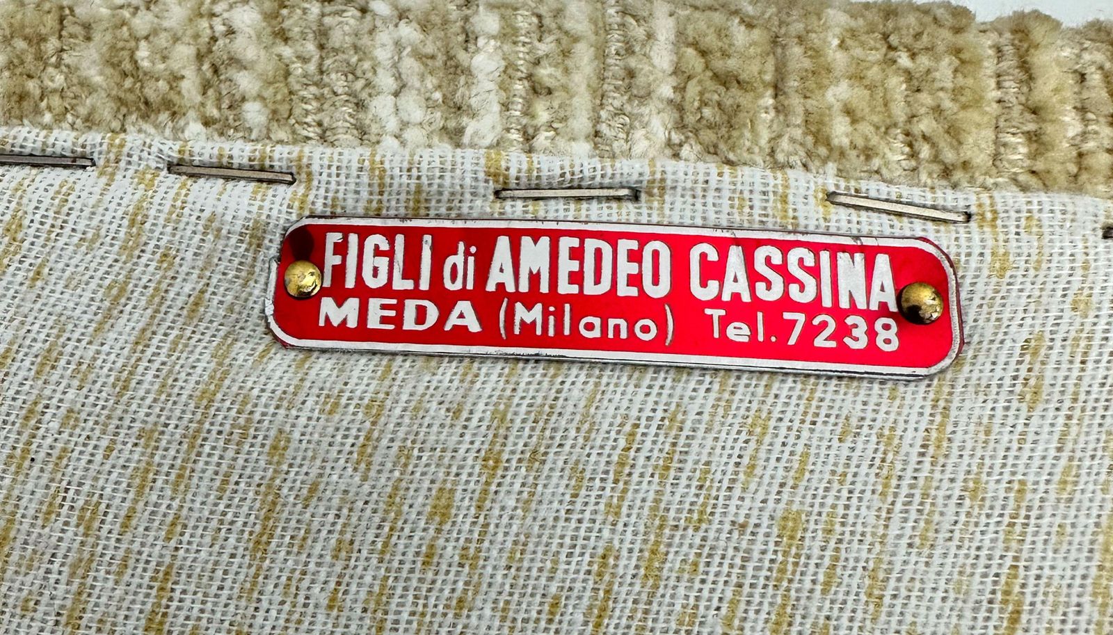 photo for sale Pair Of Nino Zoncada Mid Century Modern Chenille Velvet By Cassina Armchairs 50s