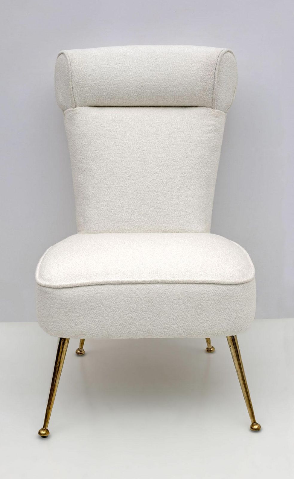 Pair Of Gigi Radice Mid Century Modern Boucle Small Armchairs By Minotti 1950s photo Furniture