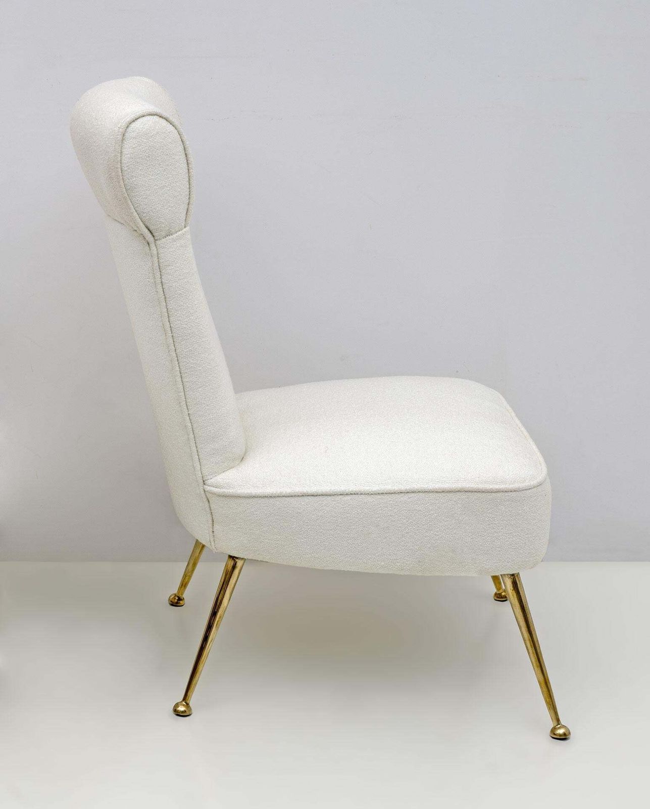 Pair Of Gigi Radice Mid Century Modern Boucle Small Armchairs By Minotti 1950s photo 2402.0