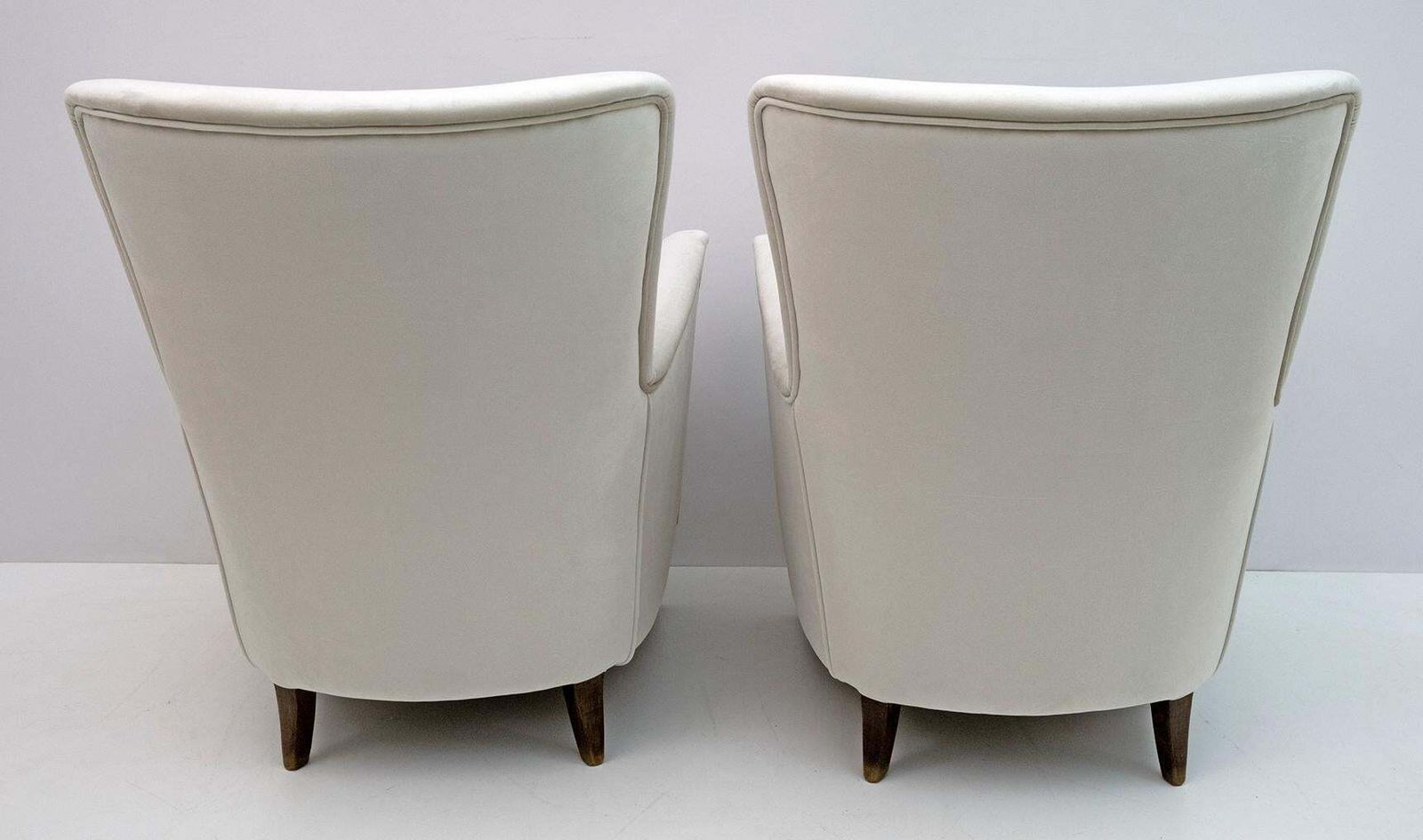 Pair Of Gio Ponti Style Mid Century Modern Italian Velvet Armchairs For Isa, 50s photo 3860.0