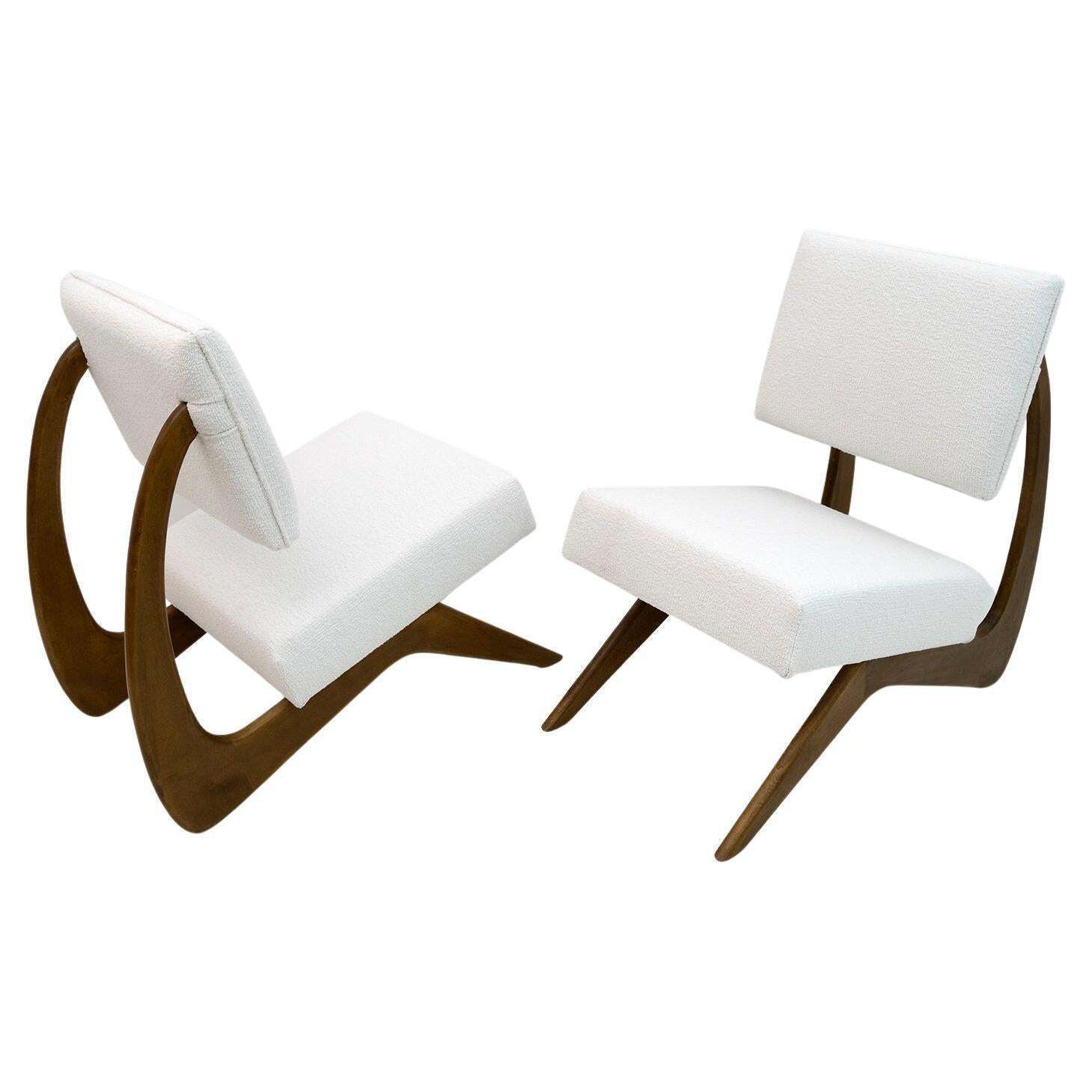 Pair Of Adrian Pearsall Midcentury Walnut Lounge Chairs For Craft Associates