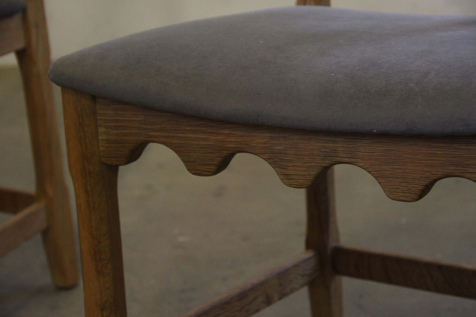 Furniture Highback / Ladderback Oak Chairs Style Of Henning Kjærnulf, 1960s, Set Of 4 photo
