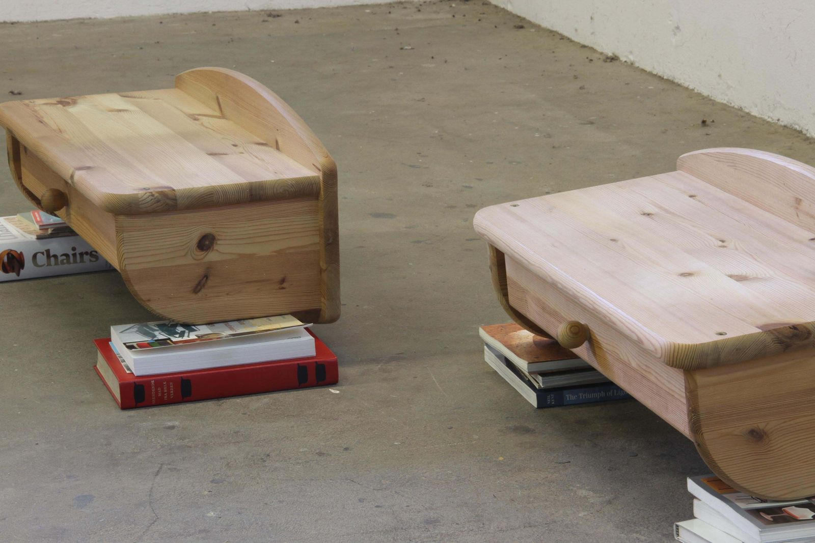 photo for sale Danish Wall Hanging Bedside Tables In Pine, 1970s/80s, Set Of 2