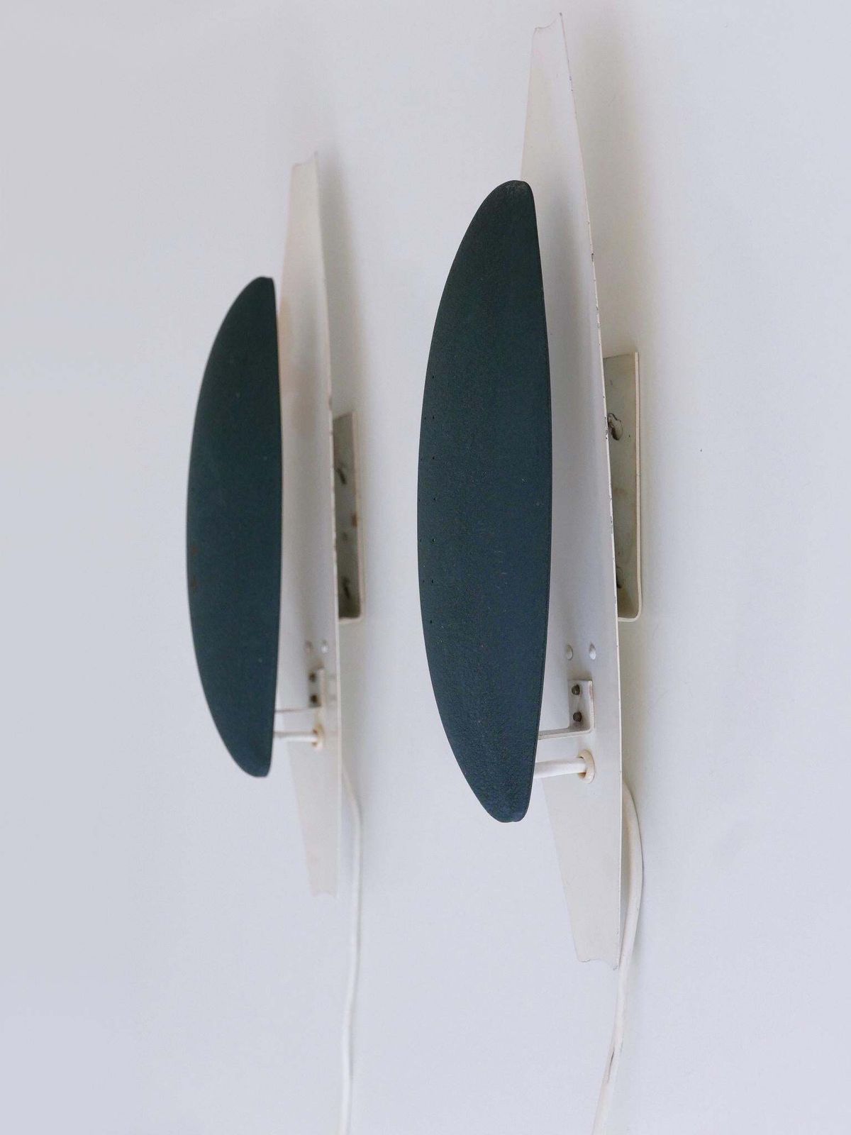 photo for sale Set Of Two Rare & Elegant Mid Century Modern Sconces Or Wall Lights Sweden 1950s