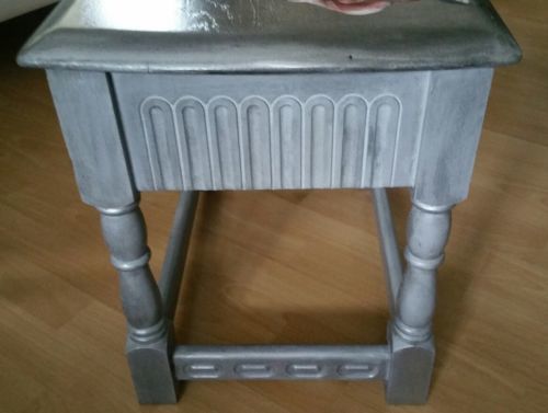Vintage Heavy Solid Wood Coffee Table One Drawer Handpainted photo furniture