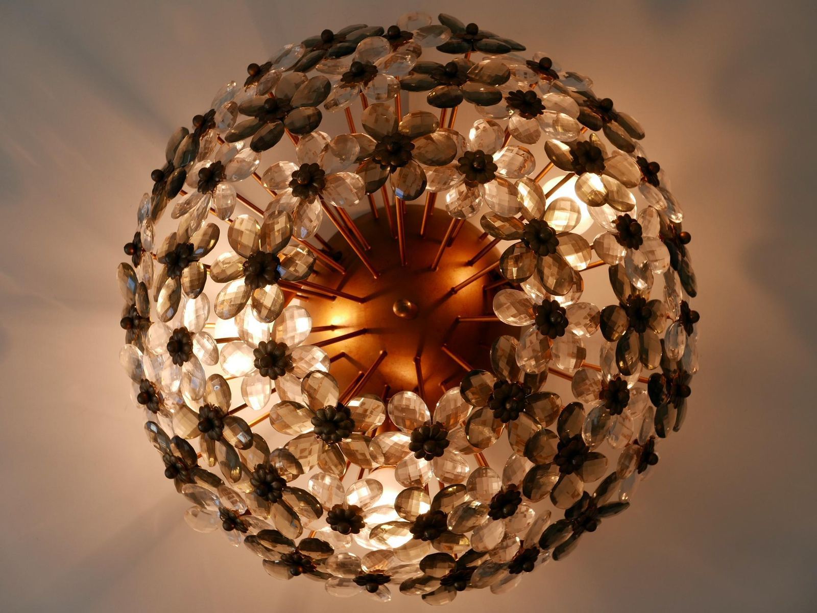 Amazing Mid Century Ceiling Floral Lamp Or Flush Mount By Banci Firenze 1970s photo furniture