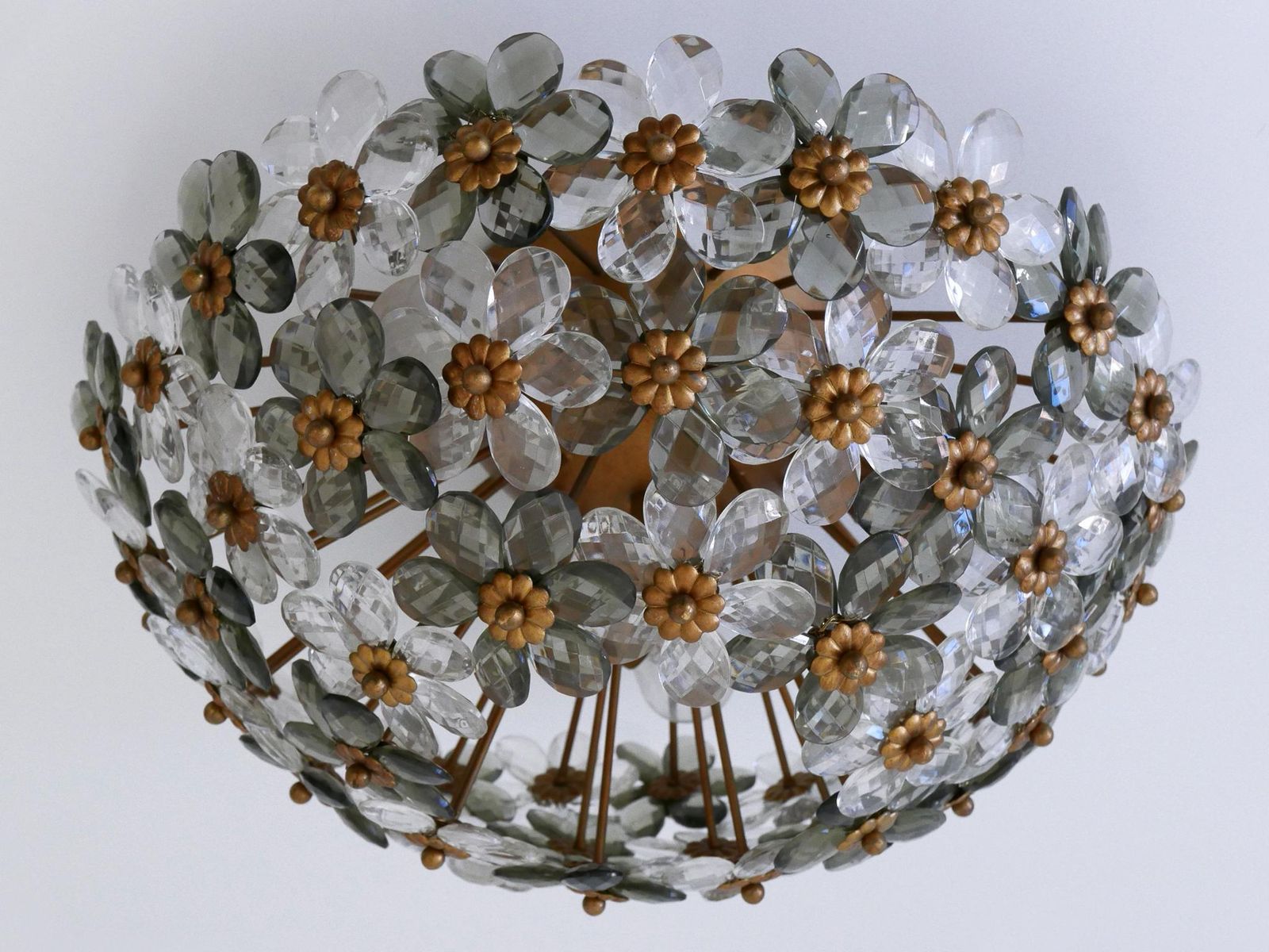 Amazing Mid Century Ceiling Floral Lamp Or Flush Mount By Banci Firenze 1970s photo 2402.0