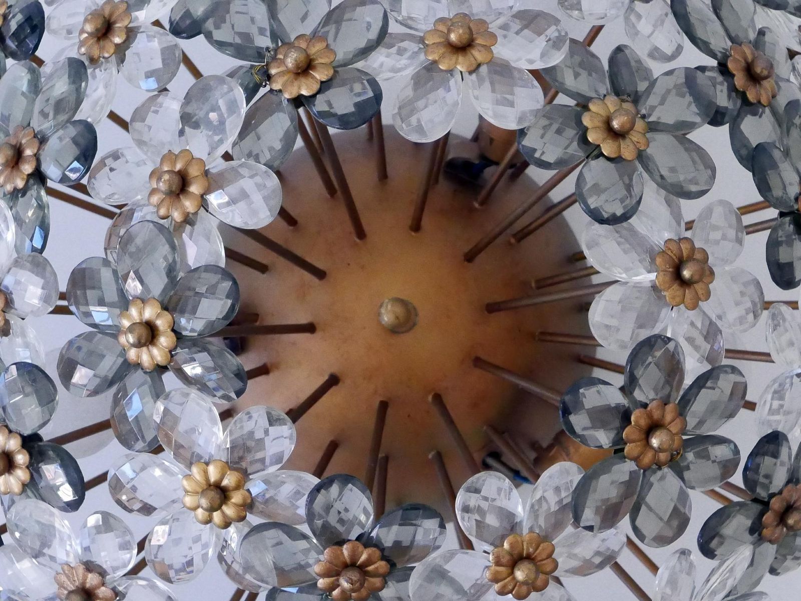 photo vintage Amazing Mid Century Ceiling Floral Lamp Or Flush Mount By Banci Firenze 1970s