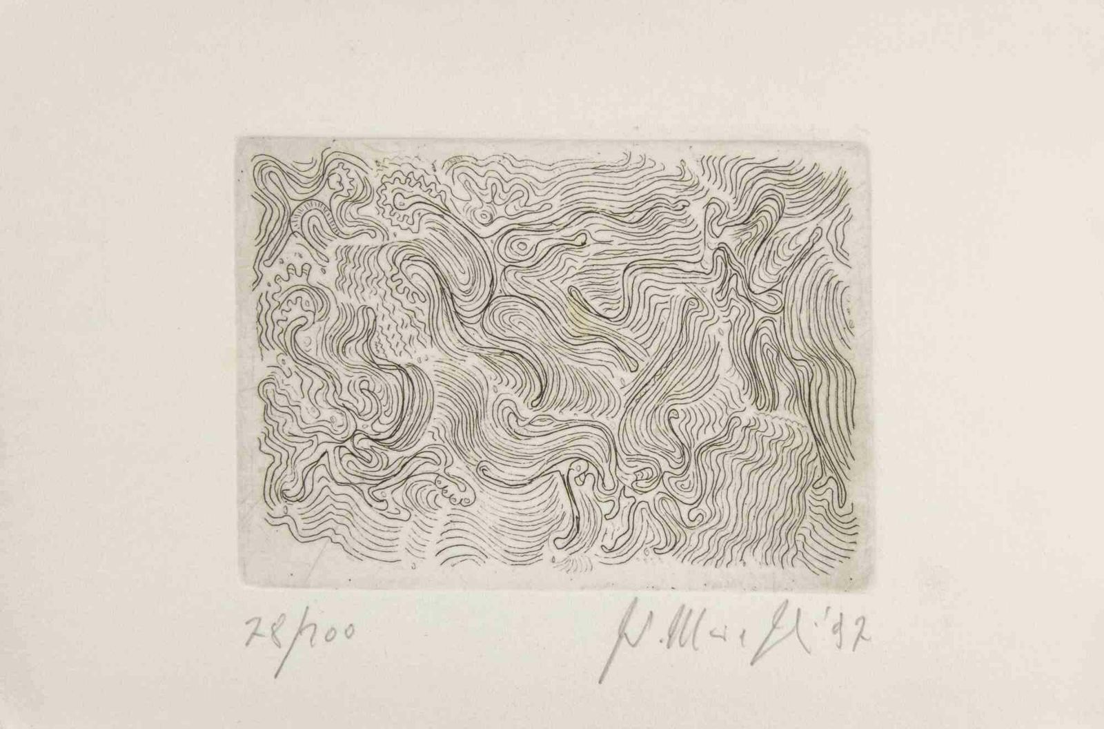 Fausto Maria Franchiabstract Composition   Etching By Fausto Maria Franchi   19971997