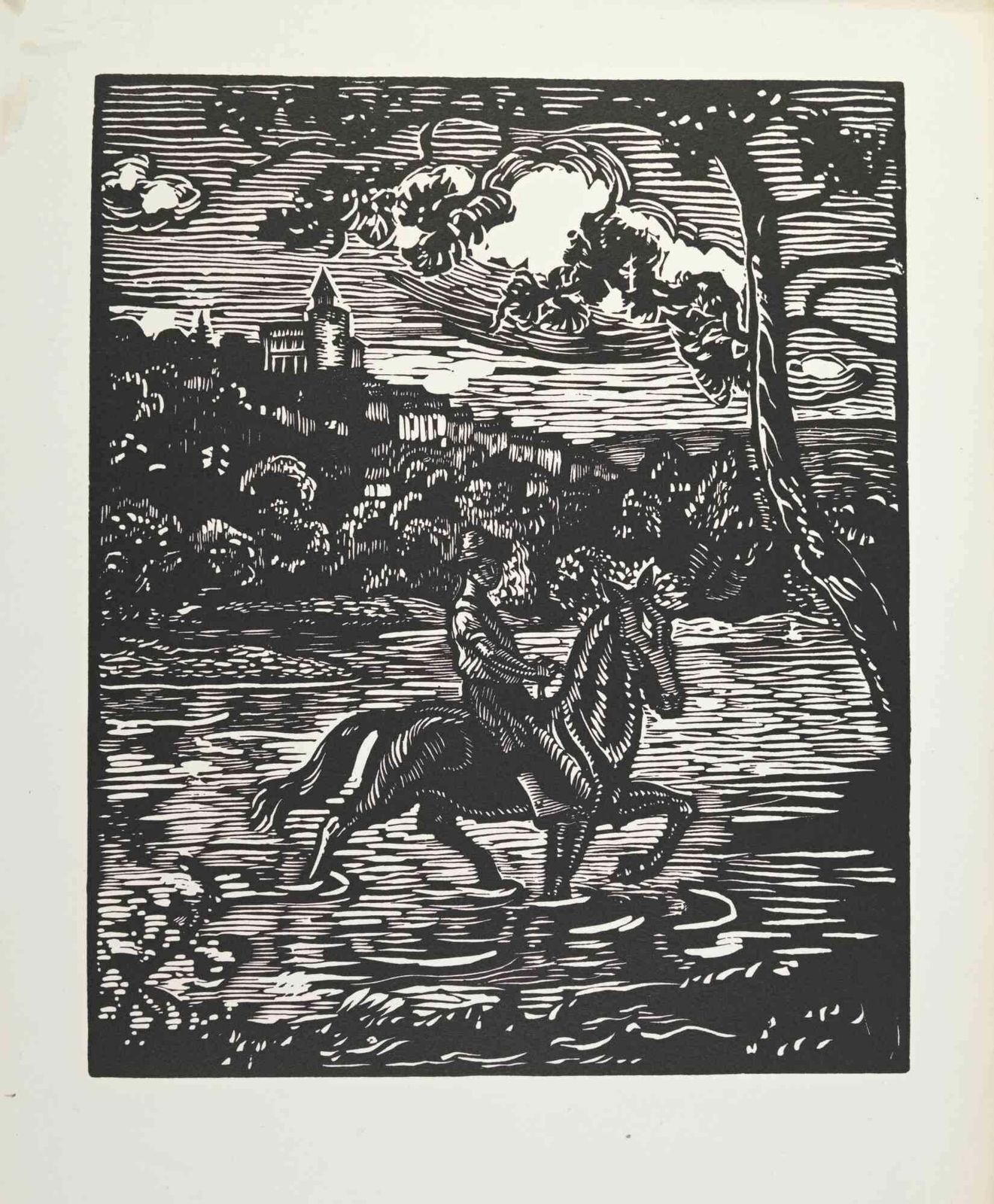 Paul Emile Colinthe Ride    Woodcut  By Paul Emile Colin   1930 Ca.1930 Ca.