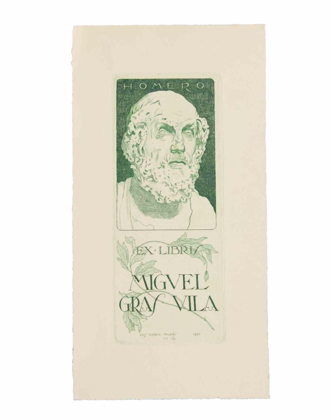 Luis Garcia Falgàsex Libris Miguel Gras Vila By Luis Garcia Falgàs   Early 20th Centuryearly 20th Century