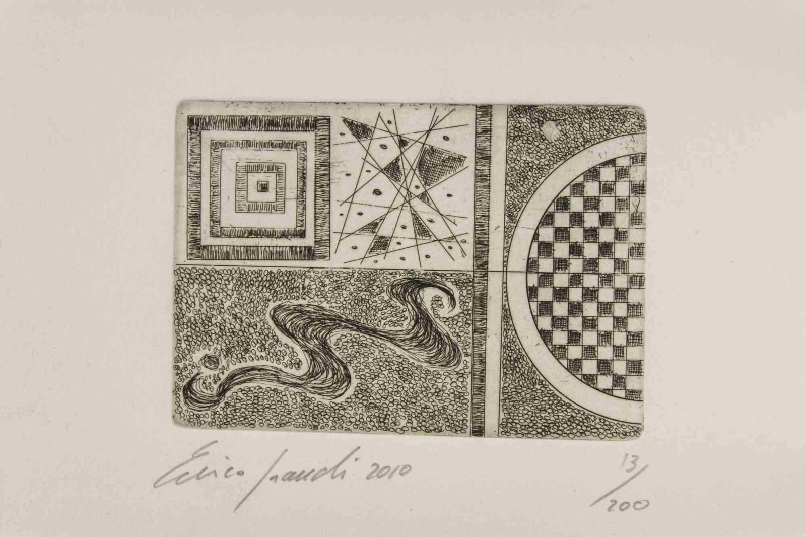 Fausto Maria Franchiabstract Composition   Etching By Fausto Maria Franchi   20102010