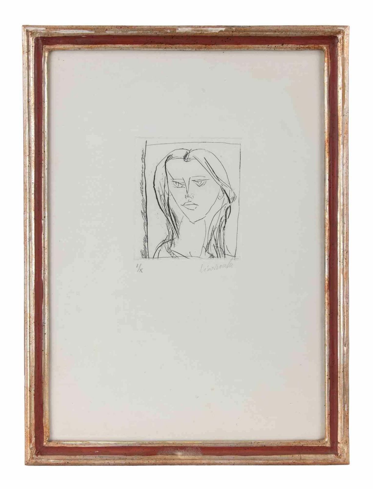 Arnoldo Ciarrocchiportrait Of A Girl   Etching By Arnoldo Ciarrocchi   1970s1970s photo furniture