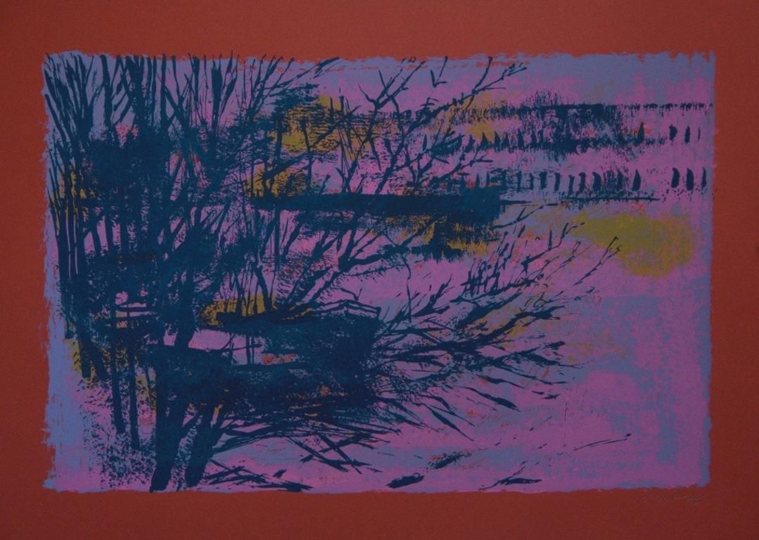 Nicola Simbarired Landscape   Screen Print By Nicola Simbari   19761976