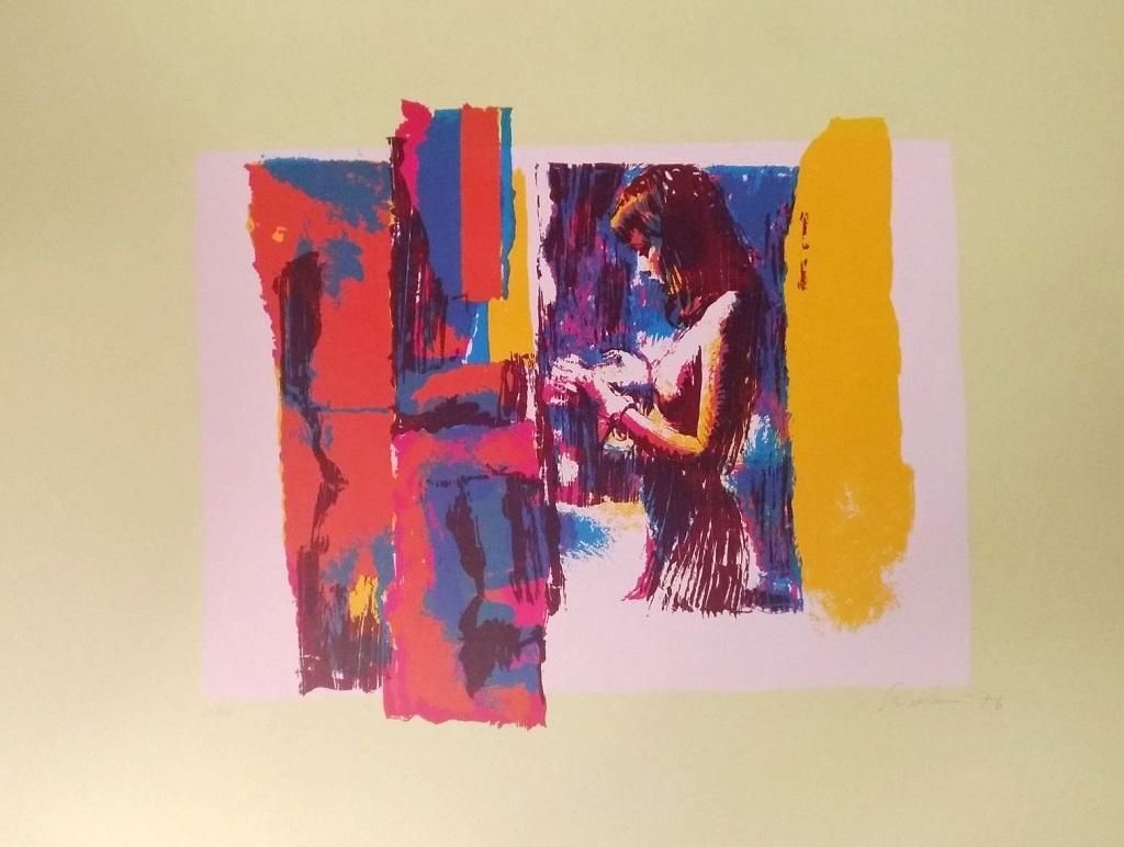 Nicola Simbariwoman In Yellow   Screen Print By Nicola Simbari   19761976