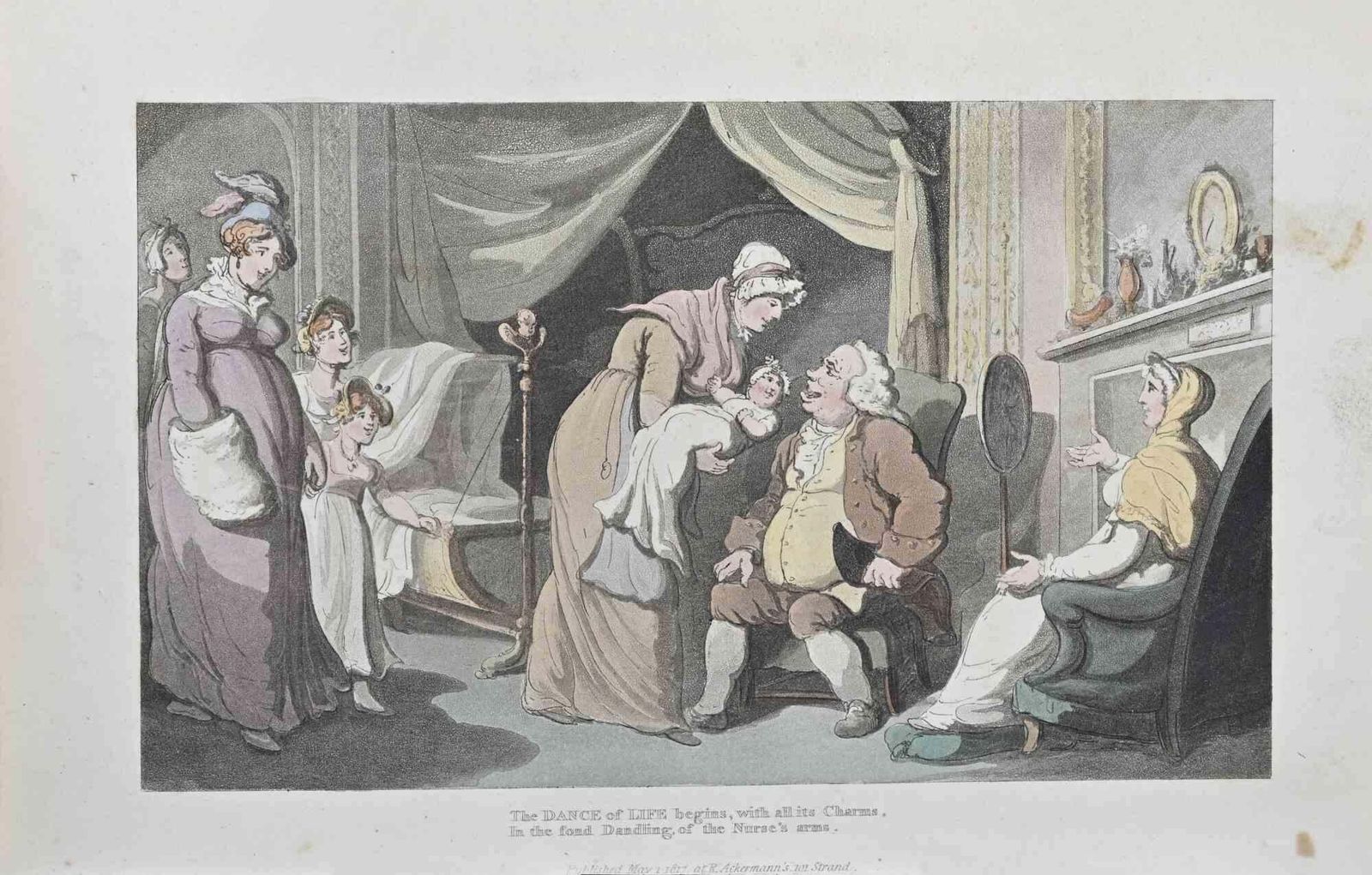Thomas Rowlandsonthe Dance Of Life Begins   Etching By Thomas Rowlandson   18171817