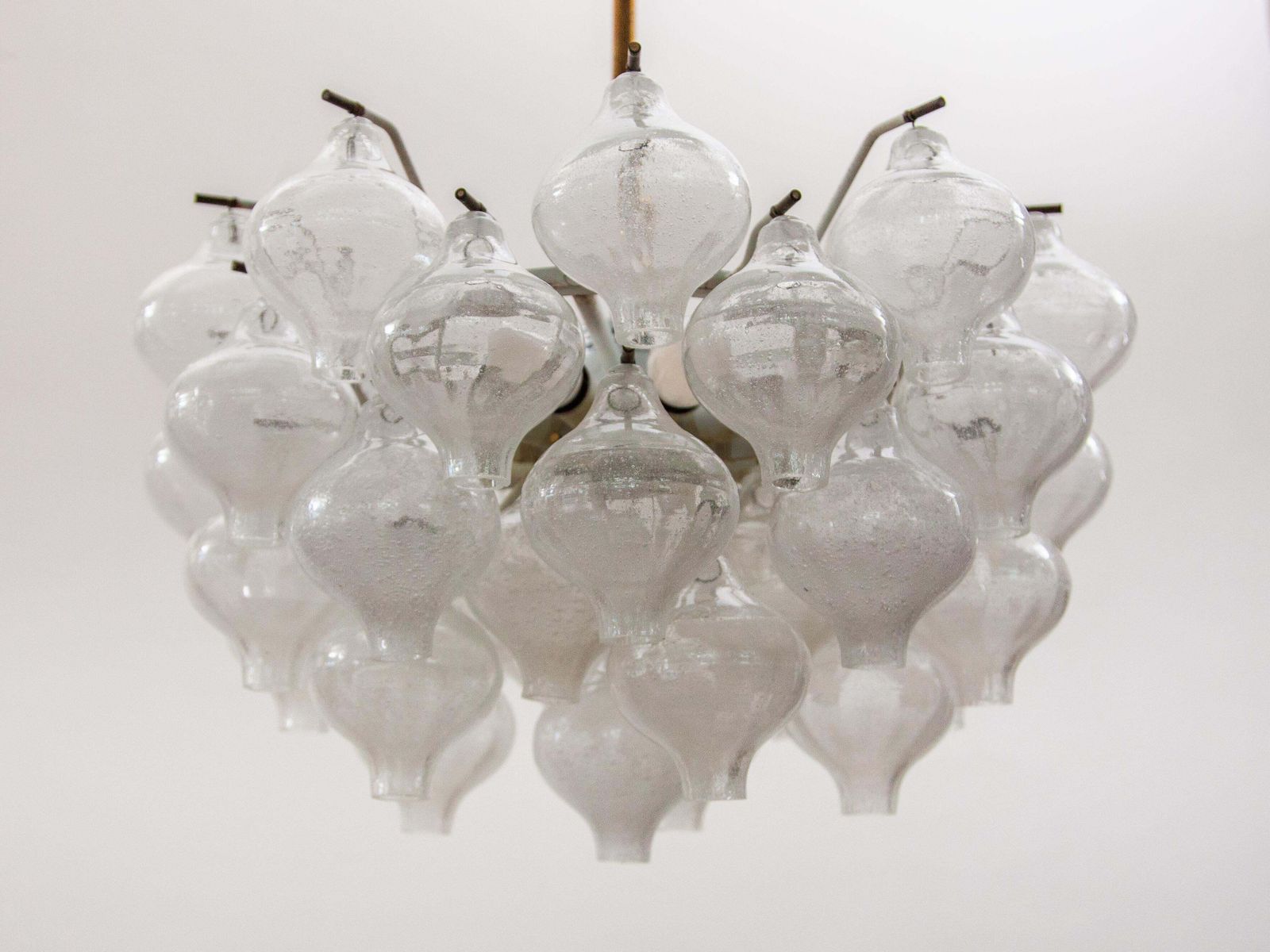Kalmar Onion Shaped Glass Chandelier, 1950s photo vintage