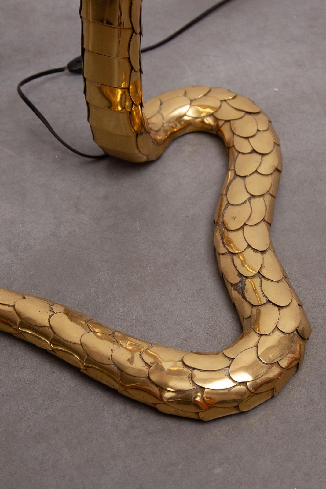 photo buy Large Floor Lamp, Cobra Sculpture Signed By Alain Chevret, 1985, France