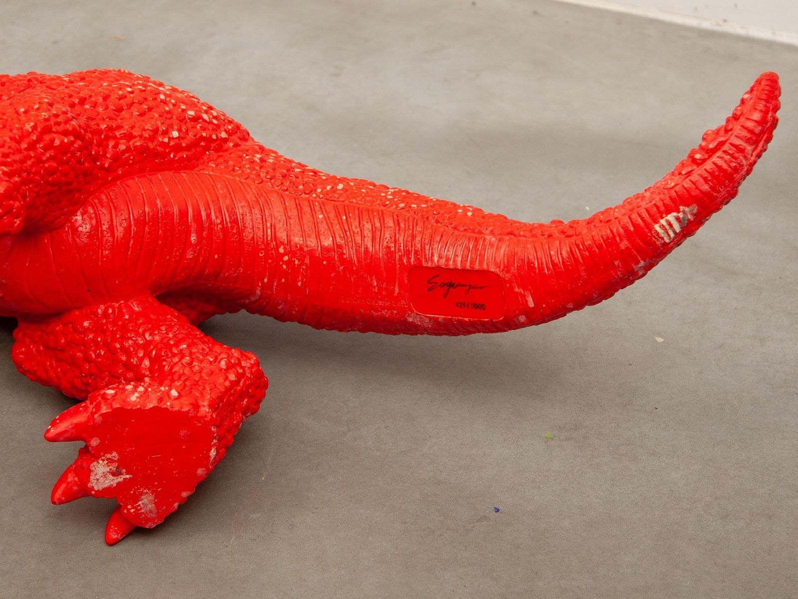 photo for sale Jurassic Age Series Red Dinosaur Design By Sui Jianguo No.429/1000 Made In China