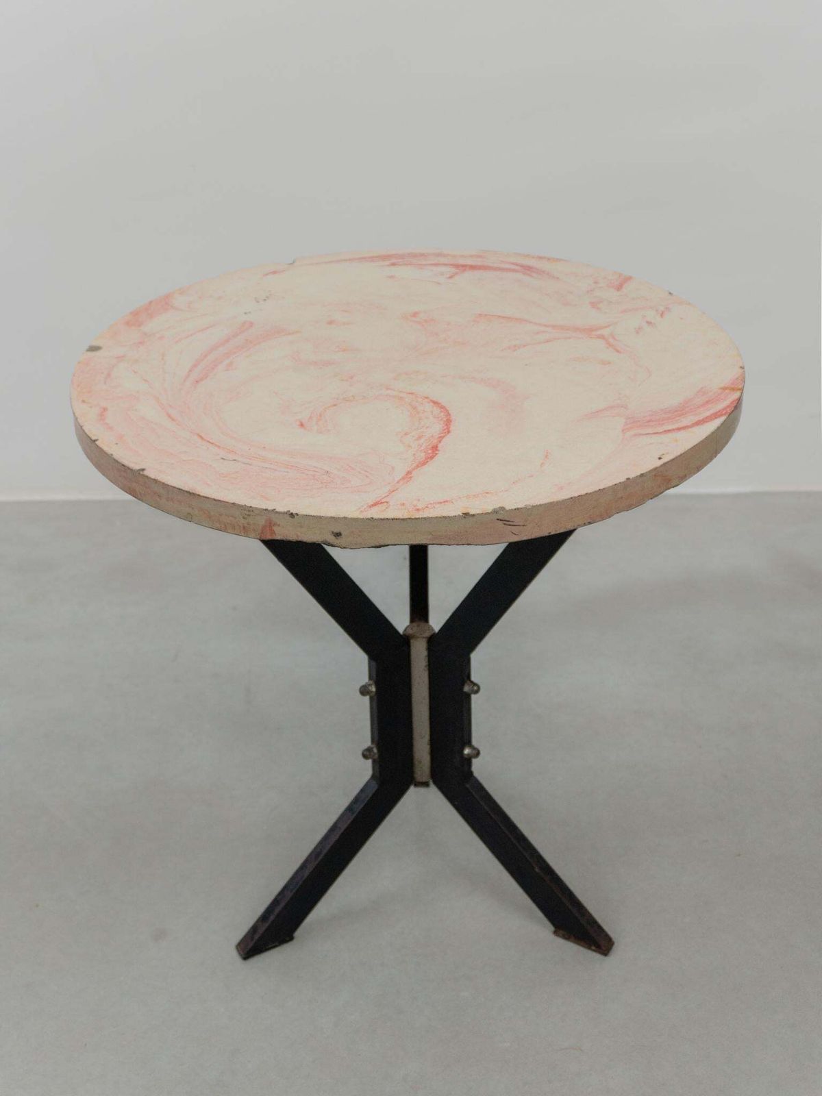 1276.0 Set Of Two Round Outdoor Terrace Stone Top Tables, France, 1930s photo