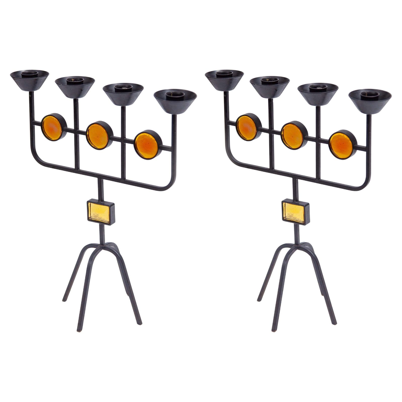 Set Of Two Candelabras Designed By Eik Hogland, Sweden
