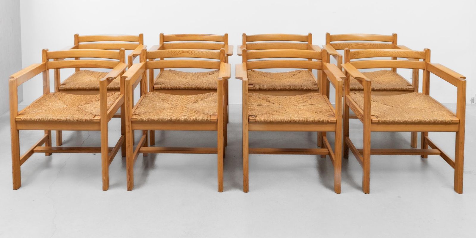 Furniture Eight Pine Arm Chairs By Børge Mogensen For Ab Karl Andersson & Söner Sweden photo