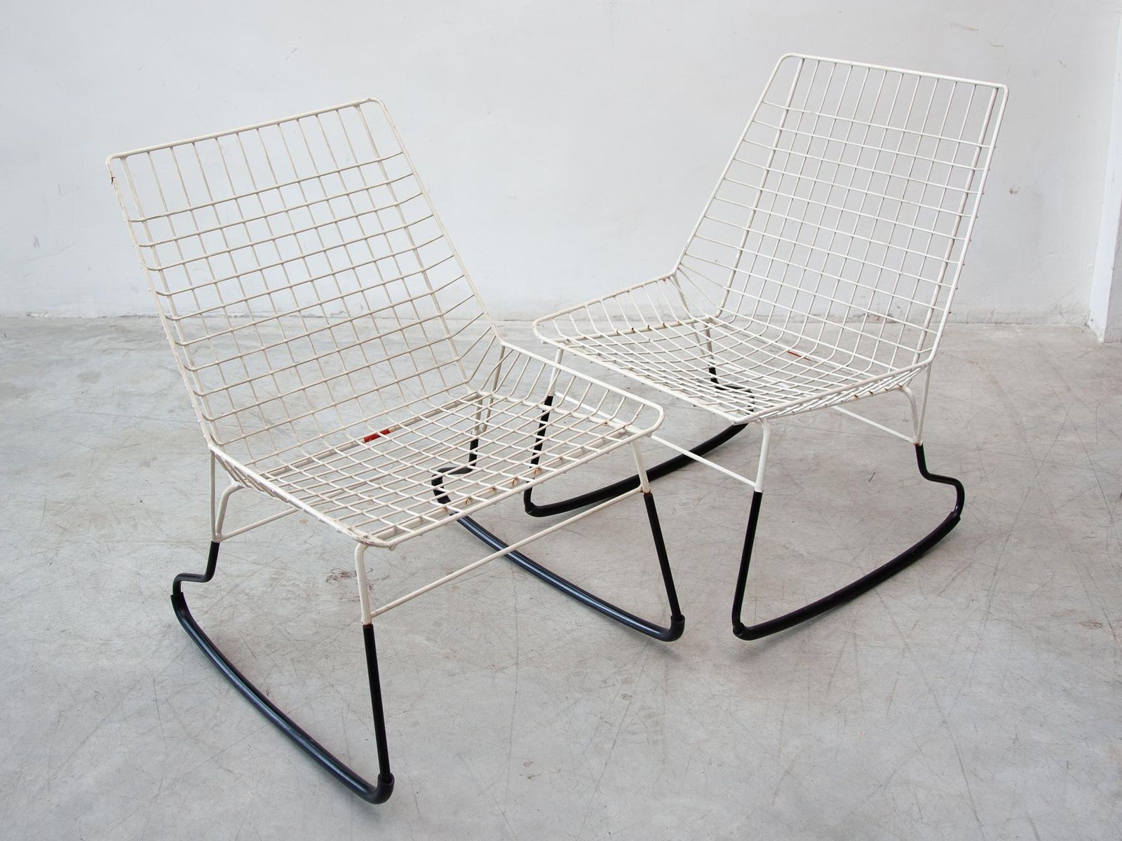Furniture "Flamingo" Set Of Two Cees Braakman For Pastoe Rocking Chairs, 1950s photo
