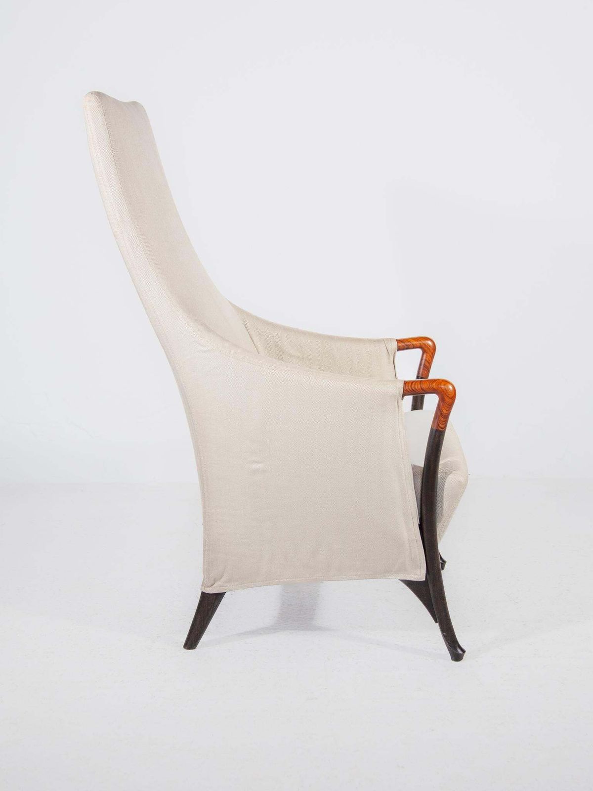 Set Of Two Highback Lounge Chairs And Footstool By Umberto Asnago, 1980 photo 7659.0