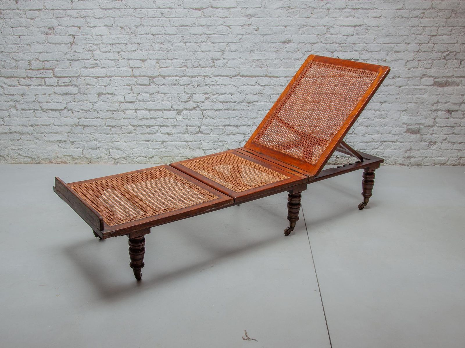Antique Exotic Folding & Adjustable Daybed "British Campaign Furniture" London photo Furniture