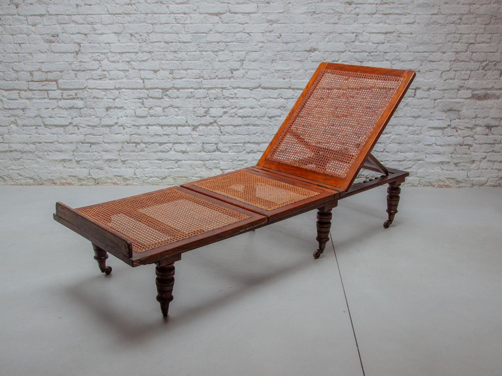 Antique Exotic Folding & Adjustable Daybed "British Campaign Furniture" London photo vinterior