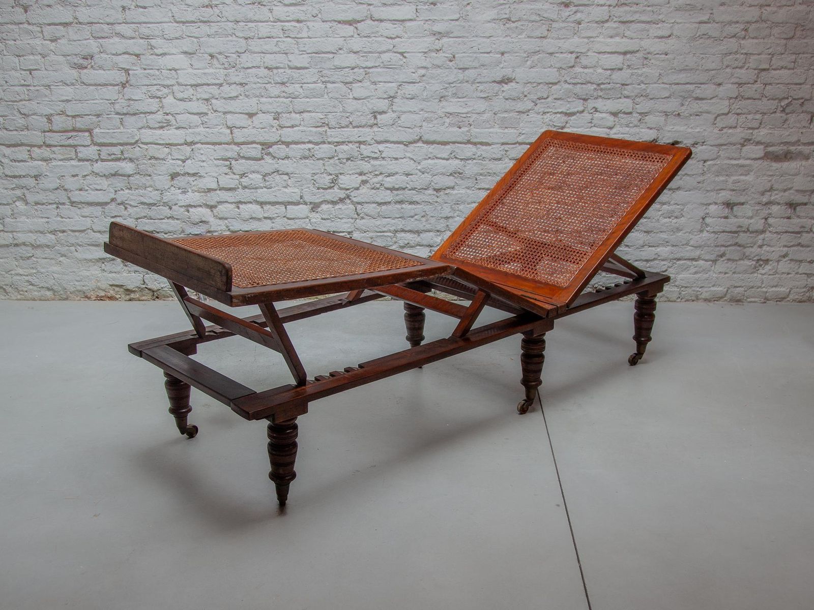 Furniture Antique Exotic Folding & Adjustable Daybed "British Campaign Furniture" London photo