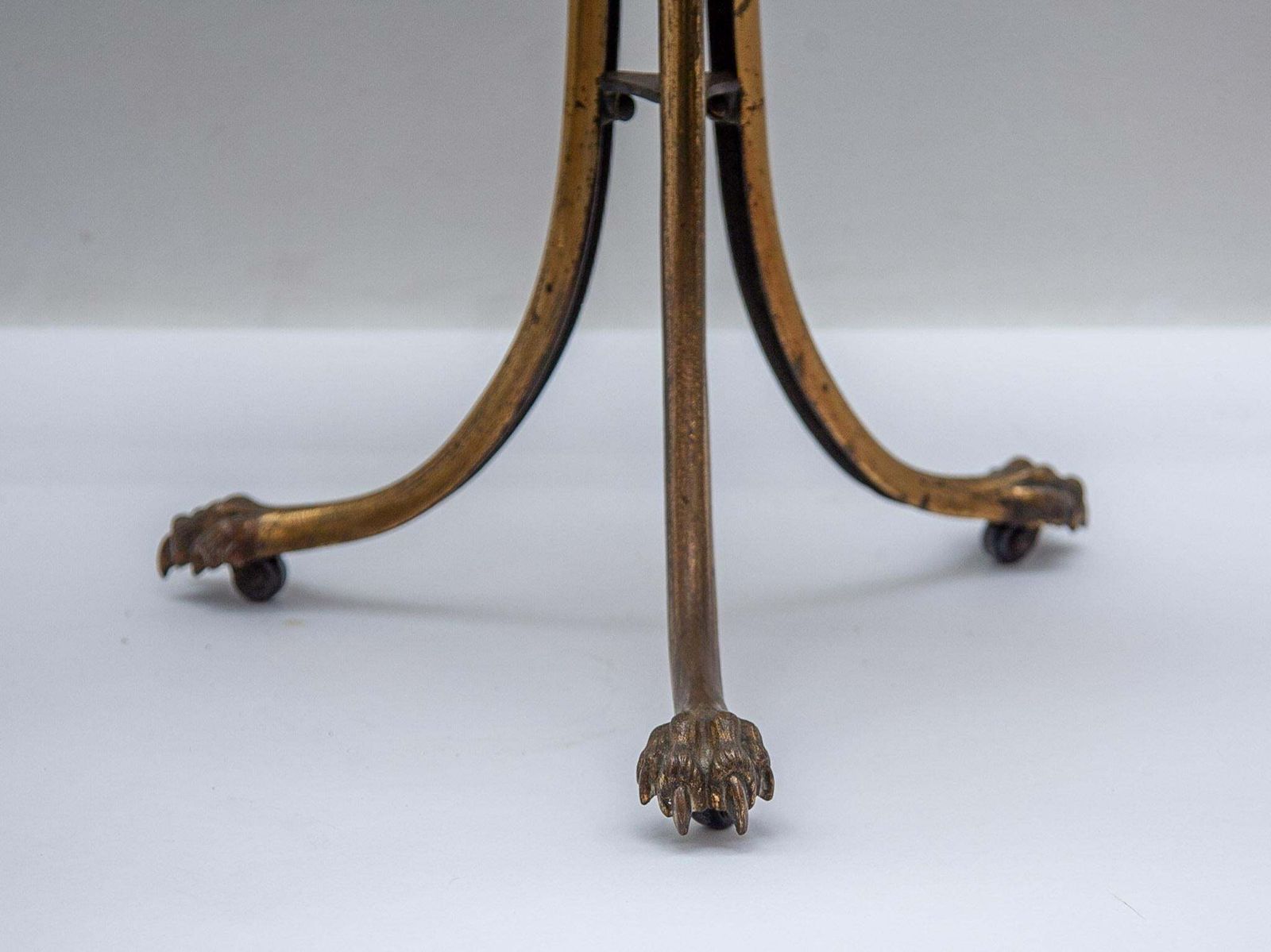 Victorian Brass Magazine Rack, Lion Feet, 19th Century photo vintage