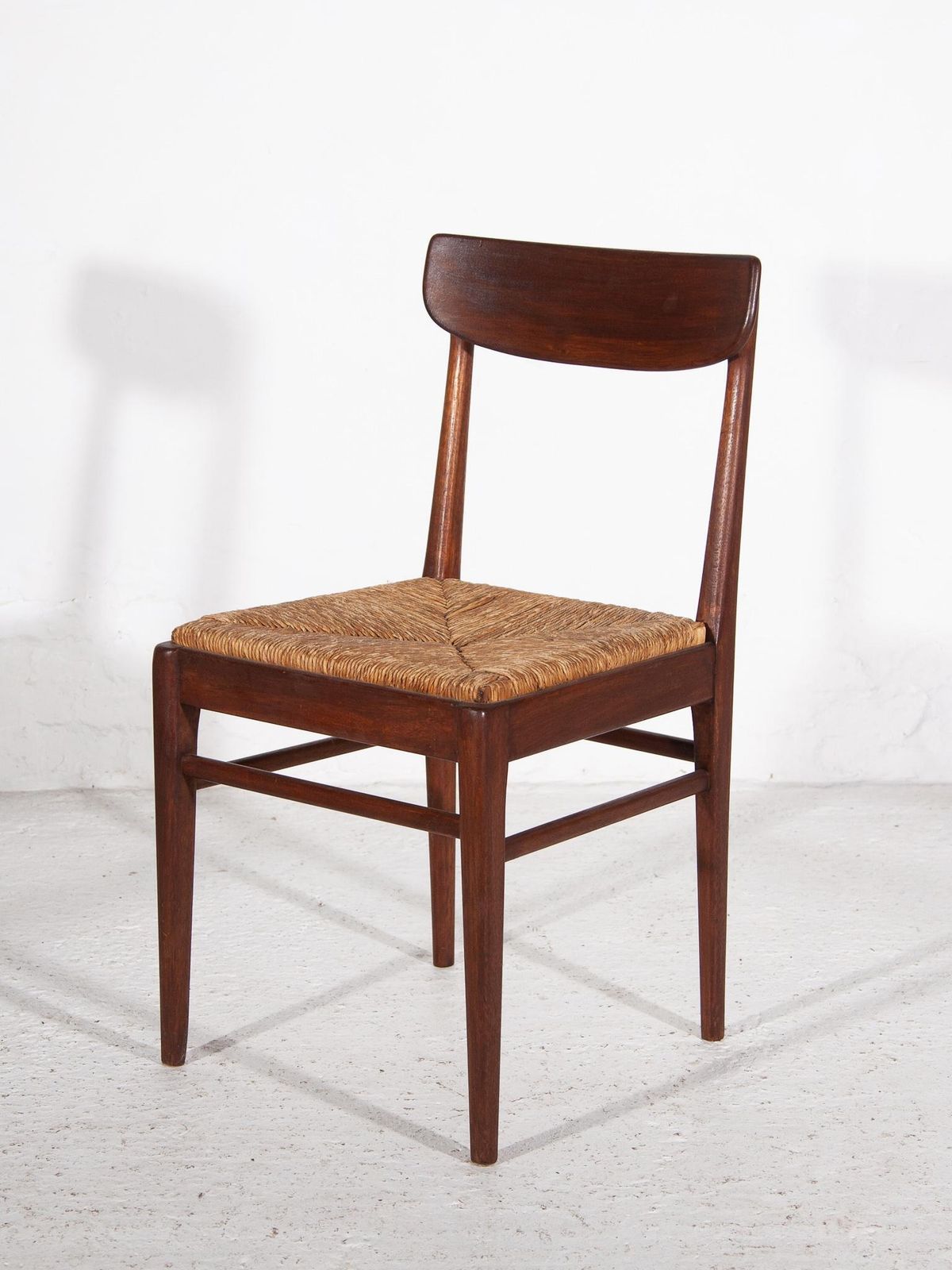 Teak Dining Chairs With Rattan Sea, T 1959, Belgium photo Furniture