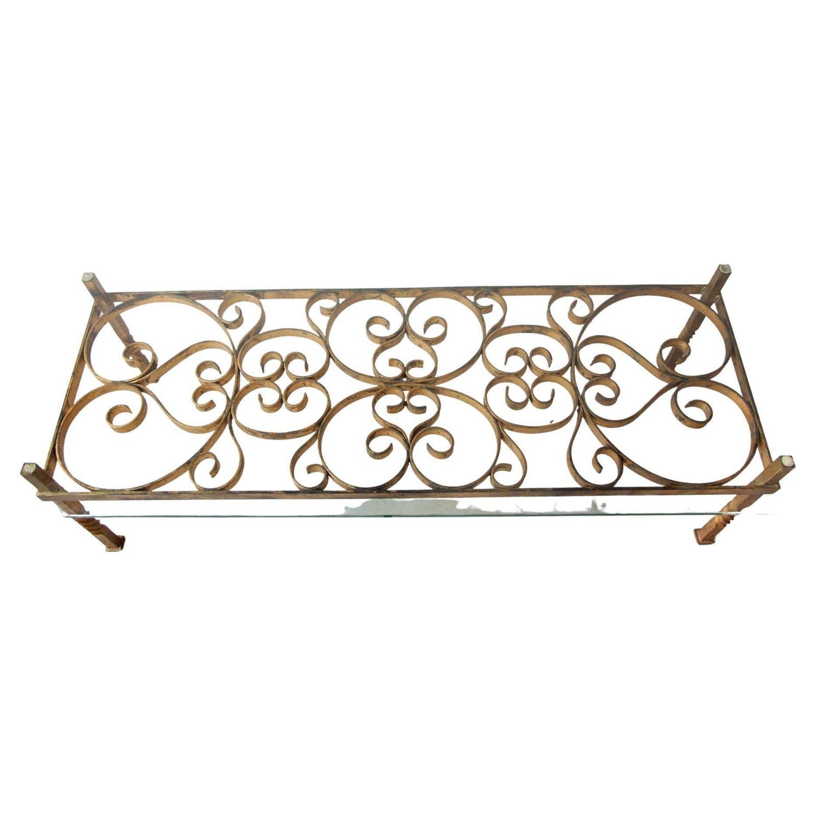 Large Wrought Iron Coffee Table In The Manner Of Gilbert Poillerat, France, 1950s